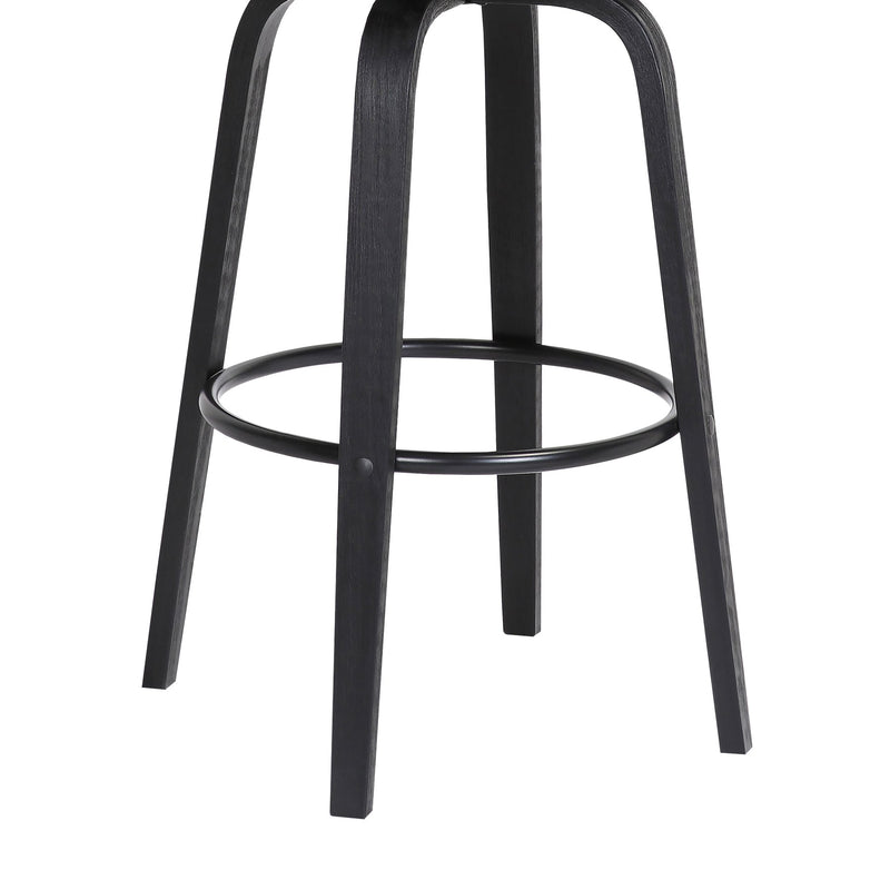Pico 26" Swivel Black Wood Counter Stool in Light Gray Fabric with Black Metal - Furniture City (CA)l