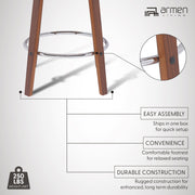 Pico 26" Swivel Walnut Wood Counter Stool in Brown Faux Leather with Chrome - Furniture City (CA)l
