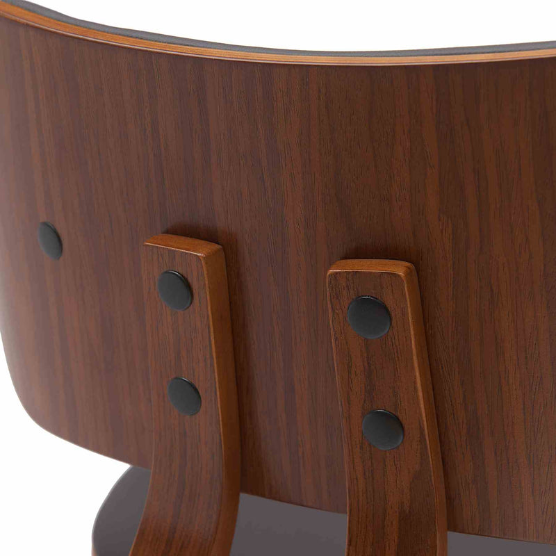 Pico 26" Swivel Walnut Wood Counter Stool in Brown Faux Leather with Chrome - Furniture City (CA)l