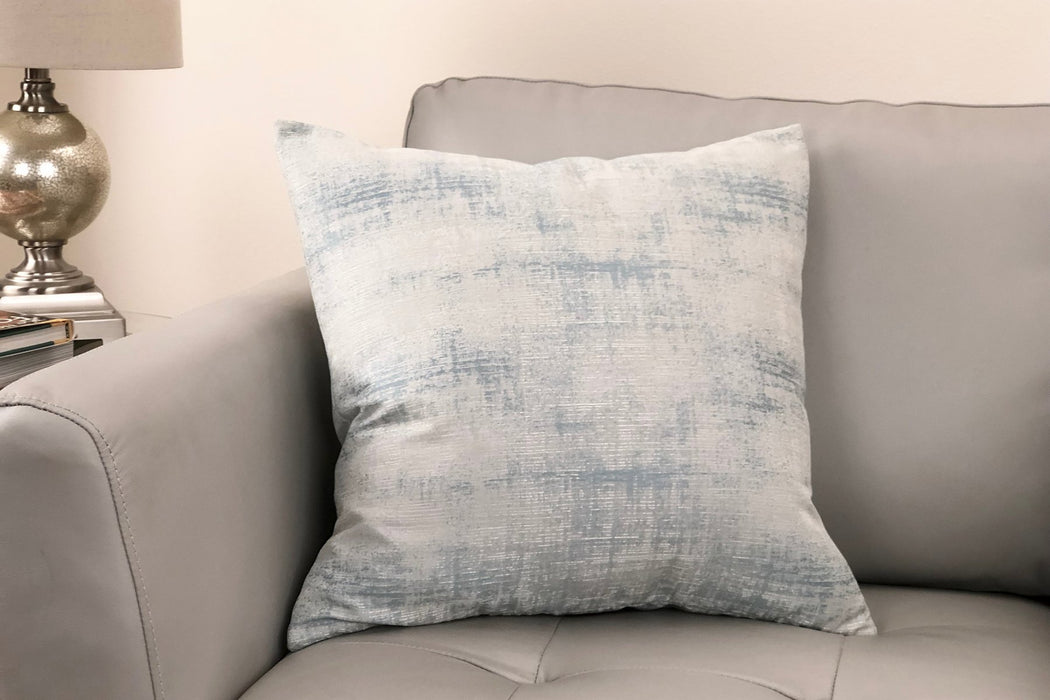 Coban Contemporary Decorative Feather and Down Throw Pillow In Sea Foam Jacquard Fabric