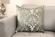 Gisela Contemporary Decorative Feather and Down Throw Pillow In Jade Jacquard Fabric - Furniture City (CA)l