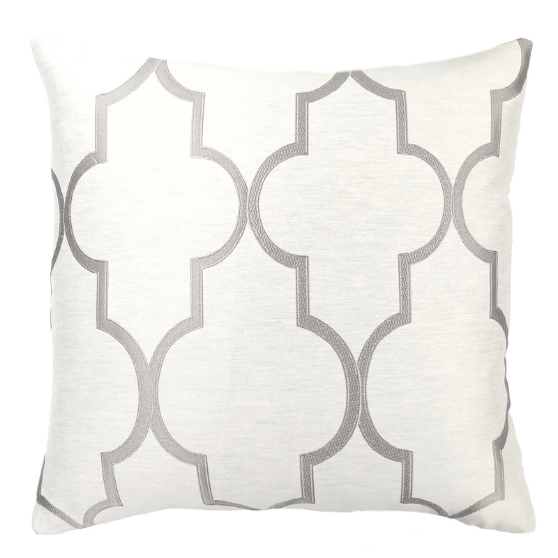 Paxton Contemporary Decorative Feather and Down Throw Pillow In Light Gray Jacquard Fabric - Furniture City (CA)l