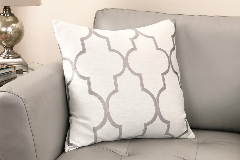 Paxton Contemporary Decorative Feather and Down Throw Pillow In Light Gray Jacquard Fabric - Furniture City (CA)l