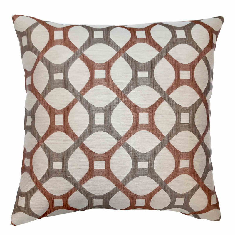 Roxbury Contemporary Decorative Feather and Down Throw Pillow In Coral Jacquard Fabric - Furniture City (CA)l