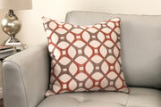 Roxbury Contemporary Decorative Feather and Down Throw Pillow In Coral Jacquard Fabric - Furniture City (CA)l