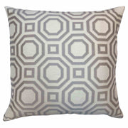 Warren Contemporary Decorative Feather and Down Throw Pillow In Gray Jacquard Fabric - Furniture City (CA)l