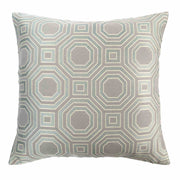 Warren Contemporary Decorative Feather and Down Throw Pillow In Mist Jacquard Fabric - Furniture City (CA)l