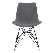 Palmetto Contemporary Dining Chair in Charcoal Fabric with Black Metal Legs - Furniture City (CA)l