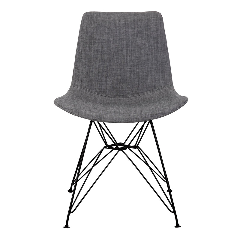 Palmetto Contemporary Dining Chair in Charcoal Fabric with Black Metal Legs - Furniture City (CA)l