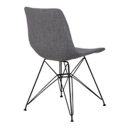 Palmetto Contemporary Dining Chair in Charcoal Fabric with Black Metal Legs - Furniture City (CA)l