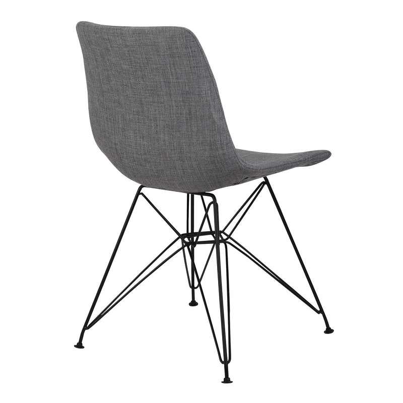 Palmetto Contemporary Dining Chair in Charcoal Fabric with Black Metal Legs - Furniture City (CA)l