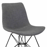 Palmetto Contemporary Dining Chair in Charcoal Fabric with Black Metal Legs - Furniture City (CA)l