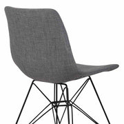 Palmetto Contemporary Dining Chair in Charcoal Fabric with Black Metal Legs - Furniture City (CA)l