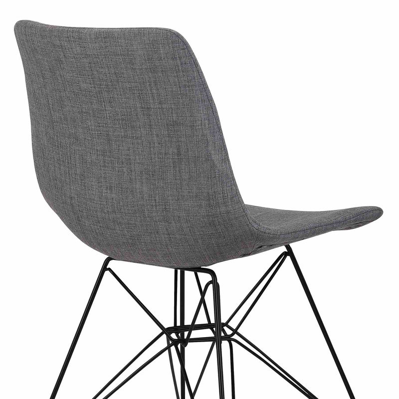 Palmetto Contemporary Dining Chair in Charcoal Fabric with Black Metal Legs - Furniture City (CA)l