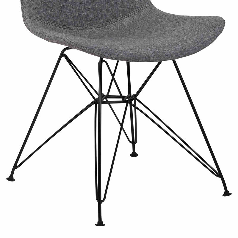 Palmetto Contemporary Dining Chair in Charcoal Fabric with Black Metal Legs - Furniture City (CA)l