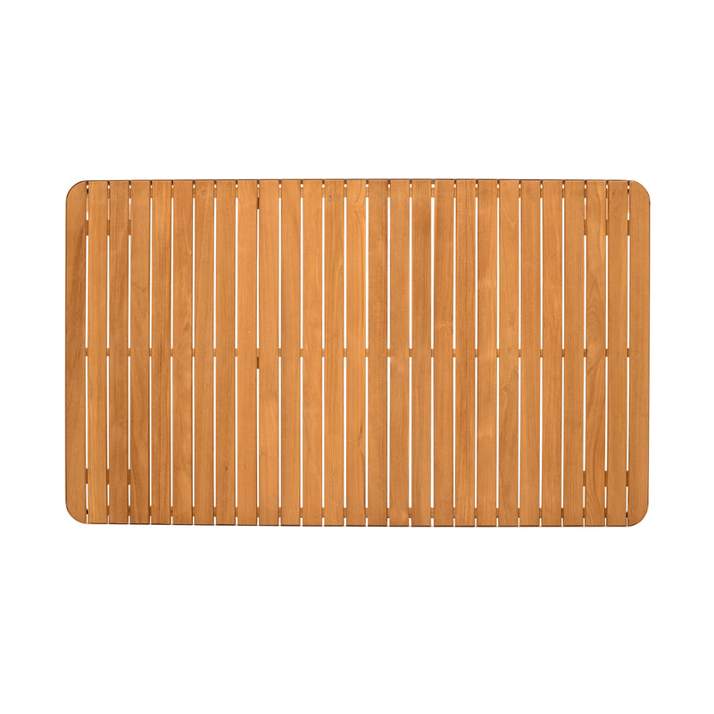 Portals Outdoor Rectangular Coral Sand Aluminum & Teak Wood Dining Table - Furniture City (CA)l
