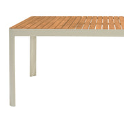 Portals Outdoor Rectangular Coral Sand Aluminum & Teak Wood Dining Table - Furniture City (CA)l