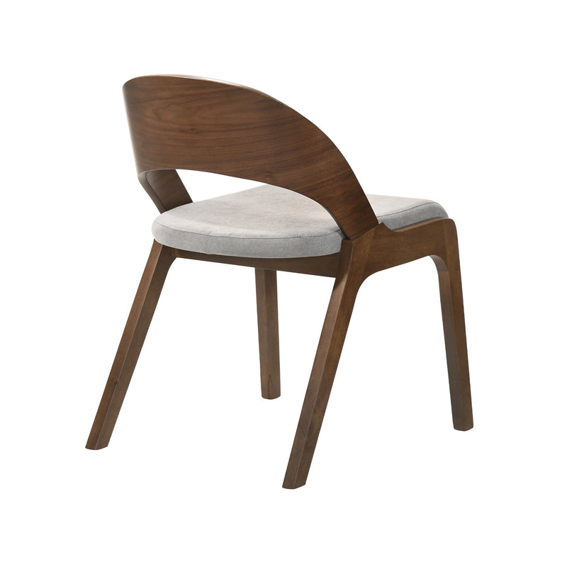 Polly Mid-Century Gray Upholstered Dining Chairs in Walnut Finish - Set of 2 - Furniture City (CA)l