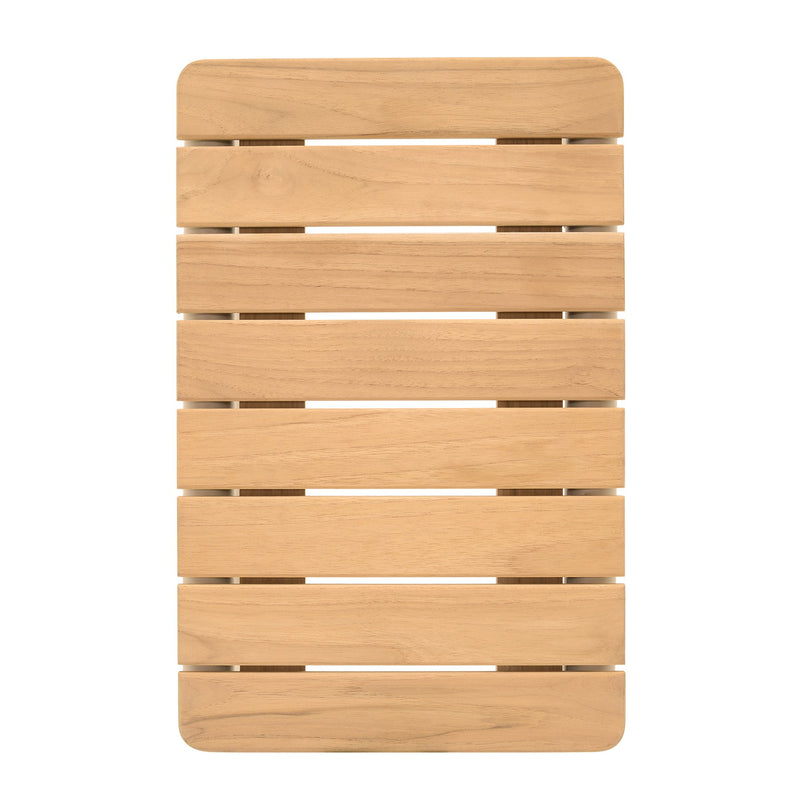 Portals Outdoor C-Shape Side Table in Light Sand Matte Finish and Natural Teak Wood Top - Furniture City (CA)l
