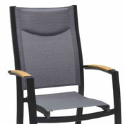 Panama Outdoor Black Aluminum Stacking Dining Chair - Set of 2 - Furniture City (CA)l
