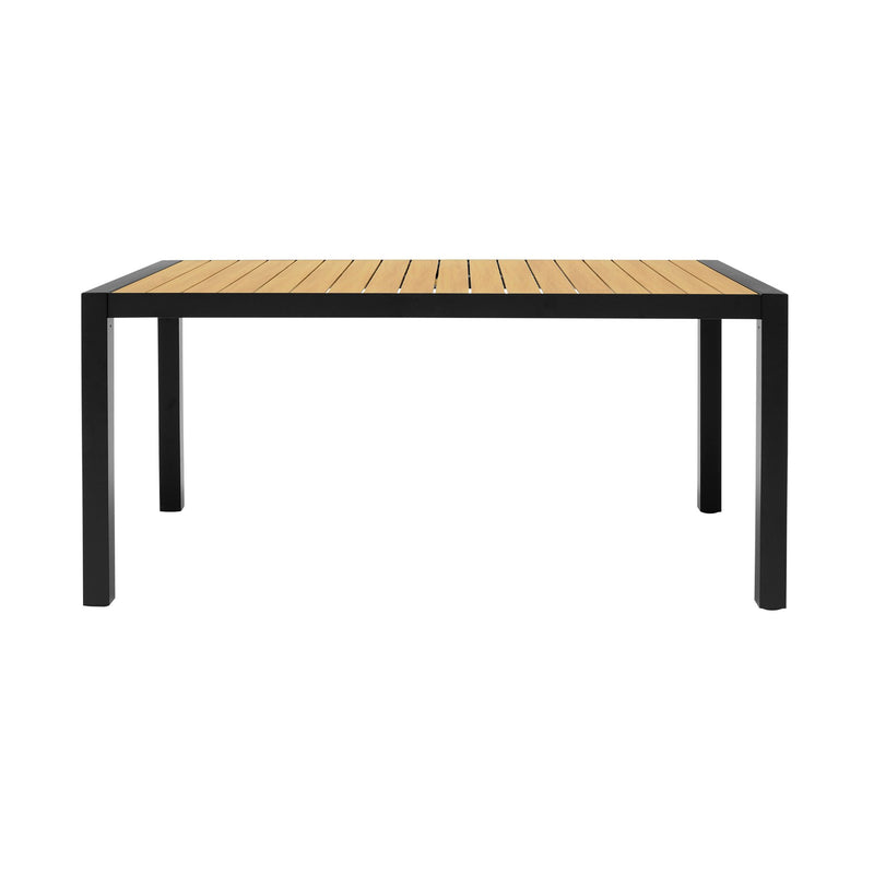 Panama Outdoor Black Aluminum Rectangular Dining Table - Furniture City (CA)l