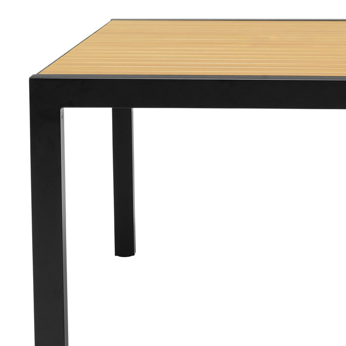 Panama Outdoor Black Aluminum Rectangular Dining Table