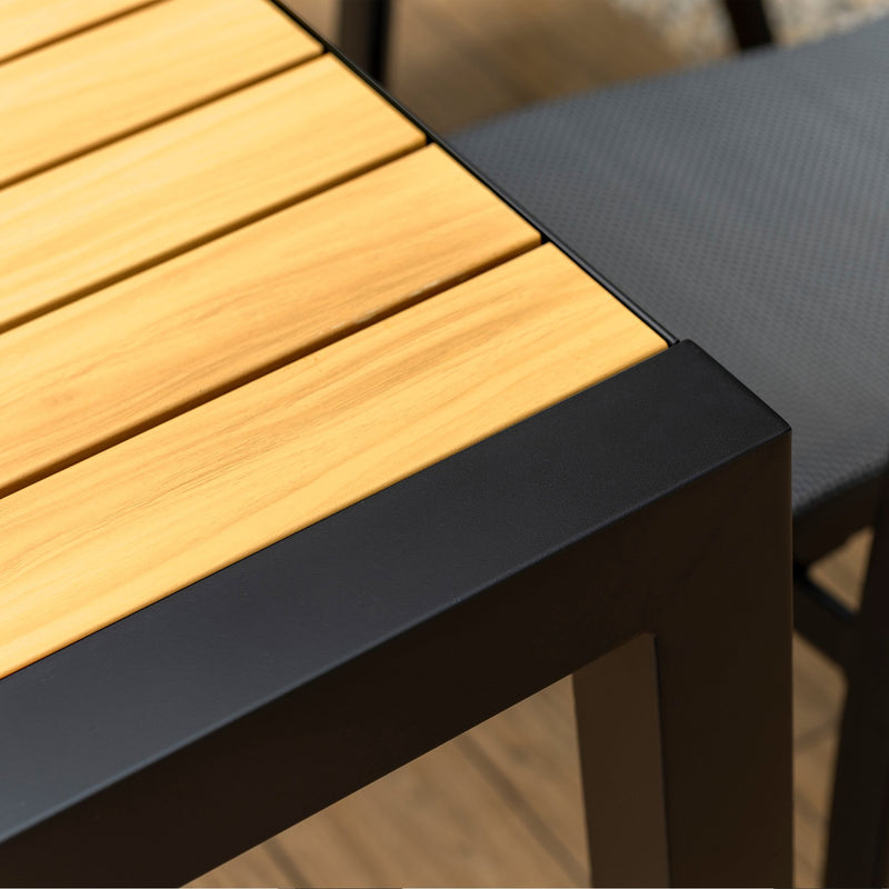Panama Outdoor Black Aluminum Rectangular Dining Table - Furniture City (CA)l