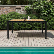 Panama Outdoor Black Aluminum Rectangular Dining Table - Furniture City (CA)l