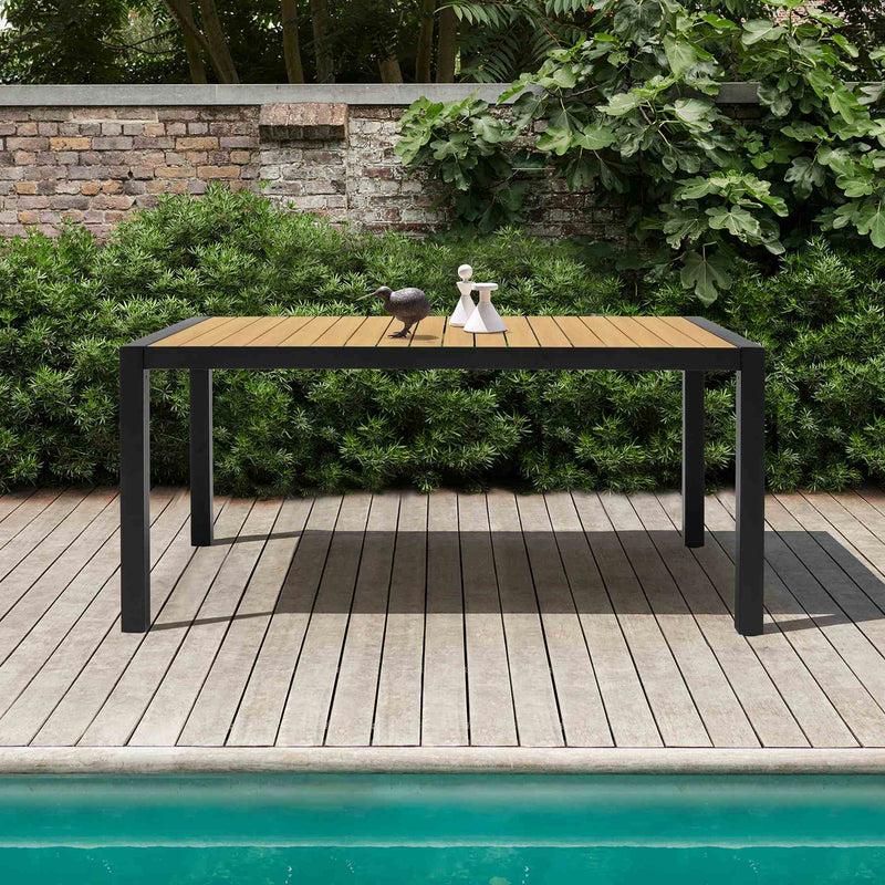 Panama Outdoor Black Aluminum Rectangular Dining Table - Furniture City (CA)l