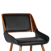 Panda Mid-Century Dining Chair in Walnut Finish and Black Faux Leather - Furniture City (CA)l