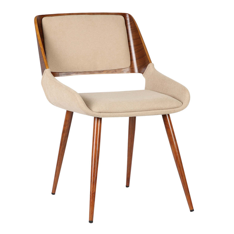 Panda Mid-Century Dining Chair in Walnut Finish and Brown Fabric - Furniture City (CA)l