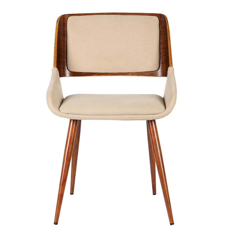 Panda Mid-Century Dining Chair in Walnut Finish and Brown Fabric - Furniture City (CA)l