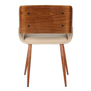 Panda Mid-Century Dining Chair in Walnut Finish and Brown Fabric - Furniture City (CA)l