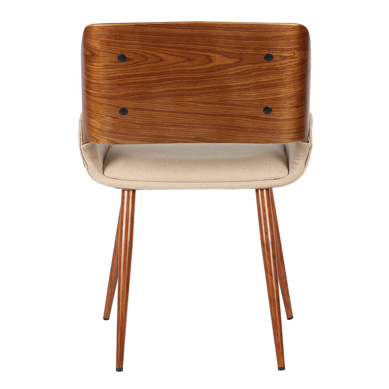 Panda Mid-Century Dining Chair in Walnut Finish and Brown Fabric - Furniture City (CA)l