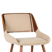 Panda Mid-Century Dining Chair in Walnut Finish and Brown Fabric - Furniture City (CA)l