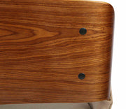 Panda Mid-Century Dining Chair in Walnut Finish and Brown Fabric - Furniture City (CA)l