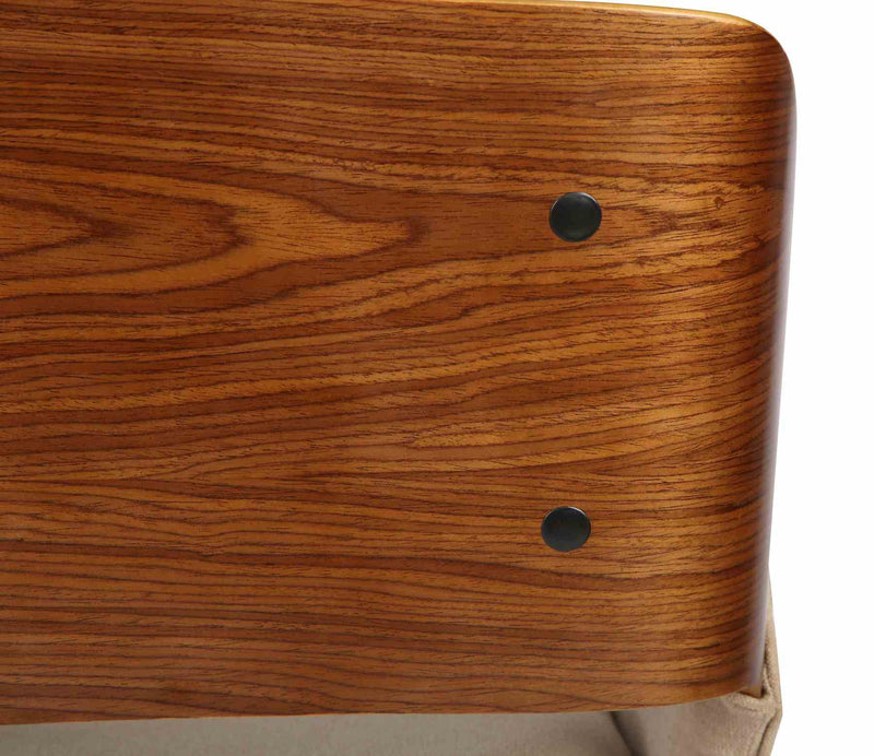 Panda Mid-Century Dining Chair in Walnut Finish and Brown Fabric - Furniture City (CA)l
