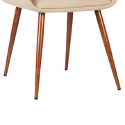 Panda Mid-Century Dining Chair in Walnut Finish and Brown Fabric - Furniture City (CA)l