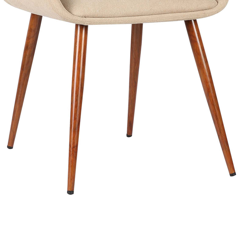 Panda Mid-Century Dining Chair in Walnut Finish and Brown Fabric - Furniture City (CA)l