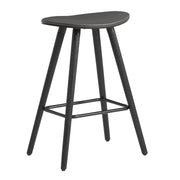Piper 26" Counter Height Backless Bar Stool in Gray Faux Leather and Black Wood - Furniture City (CA)l