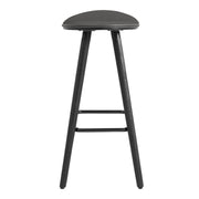 Piper 26" Counter Height Backless Bar Stool in Gray Faux Leather and Black Wood - Furniture City (CA)l