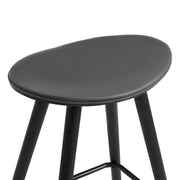 Piper 26" Counter Height Backless Bar Stool in Gray Faux Leather and Black Wood - Furniture City (CA)l