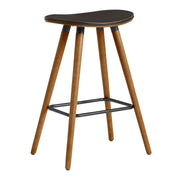 Piper 26" Counter Height Backless Bar Stool in Brown Faux Leather and Walnut Wood - Furniture City (CA)l