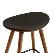 Piper 26" Counter Height Backless Bar Stool in Brown Faux Leather and Walnut Wood - Furniture City (CA)l