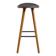 Piper 26" Counter Height Backless Bar Stool in Gray Faux Leather and Walnut Wood - Furniture City (CA)l