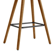Piper 26" Counter Height Backless Bar Stool in Gray Faux Leather and Walnut Wood - Furniture City (CA)l