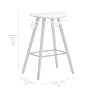 Piper 26" Counter Height Backless Bar Stool in Gray Faux Leather and Walnut Wood - Furniture City (CA)l