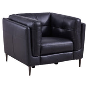 Primrose Contemporary Chair in Dark Metal Finish and Navy Genuine Leather - Furniture City (CA)l