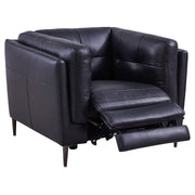 Primrose Contemporary Chair in Dark Metal Finish and Navy Genuine Leather - Furniture City (CA)l