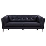 Primrose Contemporary Sofa in Dark Metal Finish and Navy Genuine Leather - Furniture City (CA)l